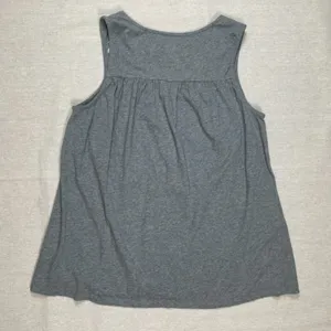 Croft & Barrow | 100% Cotton Grey Embroidered Sleeveless Top | Large thumbnail 2