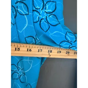 L.L. Bean Womens‎ Turquoise Blue Floral Quarter Zip Pullover Active Top Size M thumbnail 5