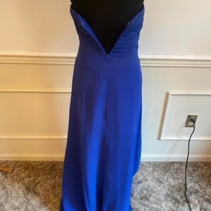 Symphony of Venus Strapless Cobalt Royal Blue Maxi Evening Gown Formal Prom thumbnail 3