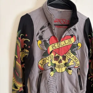 VTG 2000s Ed Hardy by Christian Audigier All Over Print Zip-Up‎ Jacket Womens XS thumbnail 3