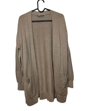 Cashmere Blend Cardigan - Womens M Medium Long Open Front Sweater thumbnail 1