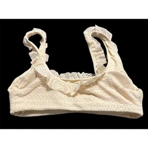 NWT Andie Swim Size‎ Medium Hydra Too Gold Coast Cream Ruffle Textured Lace thumbnail 2