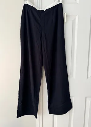 Anthropologie Layered Drawstring Wide-Leg Trousers, Size S thumbnail 14