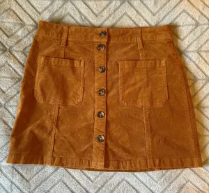 Corduroy Mini Skirt Orange Size 30 thumbnail 1
