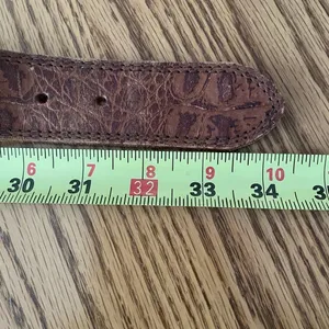 Woodward Cowhide Leather Crocodile Embossed Brown Belt Size M thumbnail 7