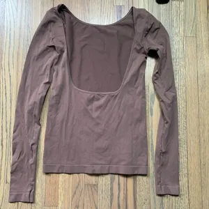 Intimately fp free people medium/large brown long sleeve open back thumbnail 5