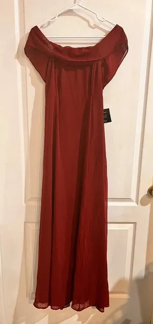 Final Price Nwt Lulus Chiffon Burgindy Formal Dress thumbnail 1