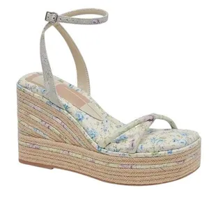 Dolce Vita Blue Floral Elvia Strappy Platform Wedge Sandals Womens 9.5 thumbnail 1