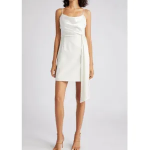 NEW Cinq à Sept Cara Tie Waist Mini Dress Size 4 Ivory‎ Bridal Satin thumbnail 2