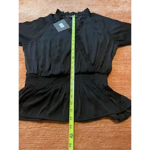 NWT MARC NEW YORK Andrew Marc Black Blouse M thumbnail 5