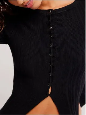 FREE PEOPLE NWT East Side Cardigan / Black thumbnail 3