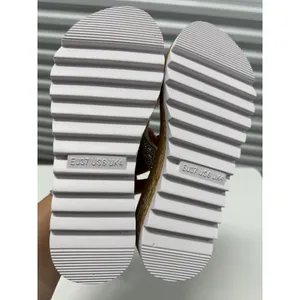 ONCAI Womens Rhinestone Platform Flip Flops White Crystal Wedge Sandals size 6 thumbnail 9