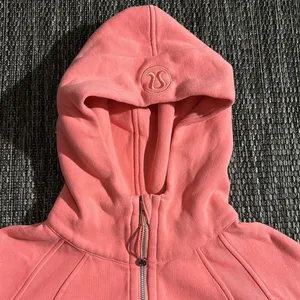 Lululemon Scuba Oversized Half Zip Hoodie Cotton Terry Raspberry Cream Size XS/S thumbnail 3