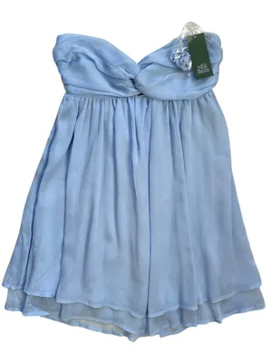 Wild Fable Light Blue Strapless Babydoll Mini Dress With Straps Medium NWT thumbnail 12