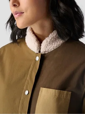Backcountry Patchwork Sherpa Barn Jacket Tan Size XS thumbnail 3
