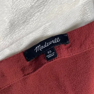 Madewell Novel Burgundy Viscose‎ Blend V Neck Short Sleeve Casual Dress XS thumbnail 3