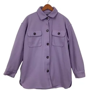 Forever 21 Women's S‎ Lavender Purple Oversized Button Up Shacket Shirt Jacket thumbnail 2