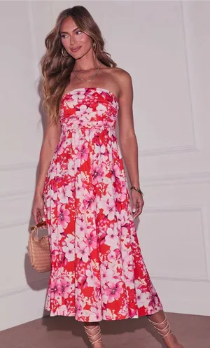Vici Floral Sleeveless Dress Size L thumbnail 1