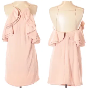 C/Meo Midnight Sky Ruffle Pink Dress Girly XS REVOLVE thumbnail 3