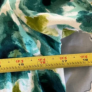 By Anthropologie Robin Tiered Mini Dress Teal Green Floral V-Neck Lace‎ Trim M thumbnail 6
