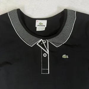 Lacoste Womens Black Piqué Cotton Stretch Polo T-Shirt Dress Size 42 F4811 thumbnail 2