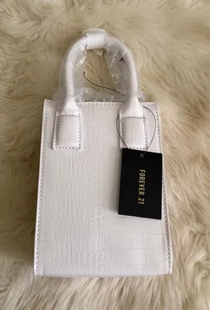 Forever 21 White Croc-Embossed Mini Bag with Top Handles thumbnail 1