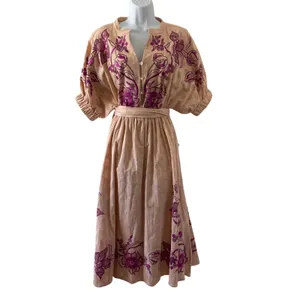 Misa Los Angeles Dress Small Lusila Embroidered Boho Peasant Cottage Pockets thumbnail 2