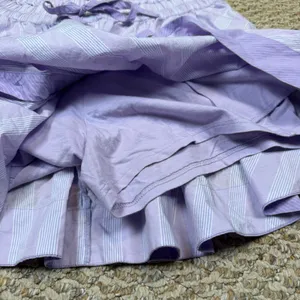 Aerie Purple Striped Button Front Paperbag Waist Comfy Mini Skort Womens Large thumbnail 8