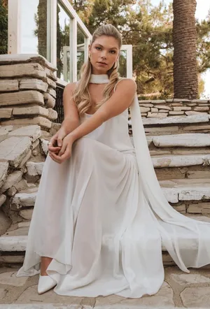 Show Me Your Mumu Dalia Maxi Dress size XL ivory white luxe satin nwot thumbnail 1