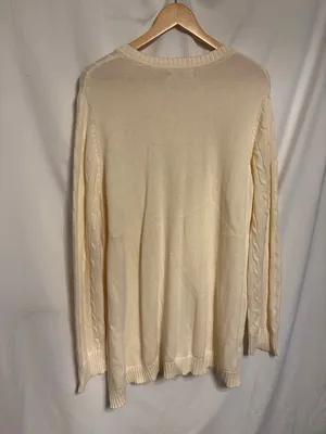 Woman Within GrandmacoreCream Cable Knit Button-Front Cardigan Size 1X NWOT thumbnail 4