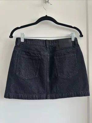 Princess Polly Nickei Denim Mini Skirt Black thumbnail 6