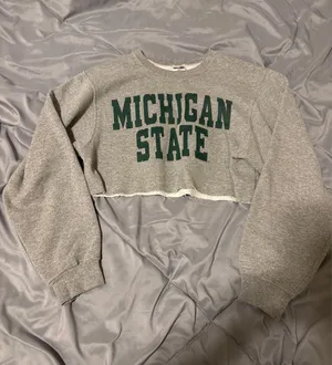 Jerzees MSU Michigan state cropped sweatshirt thumbnail 1