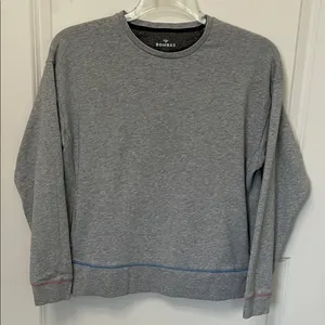 Bombas Grey Color Stitching Crewneck Sweatshirt Large Pockets thumbnail 1