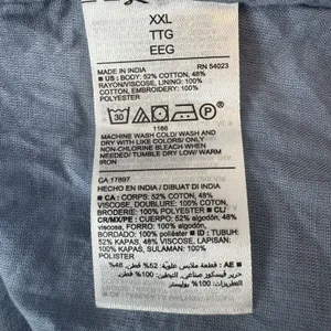 Old Navy XXL Blue Embroidered Tiered Mini Skirt Cotton Rayon Tie Waist Boho Chic thumbnail 7