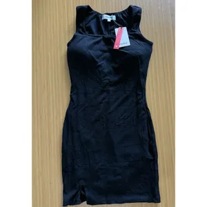Popilush NWT Shapewear Modal Sculpting Mini Tank Dress Medium Black Ribbed Knit thumbnail 4