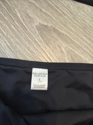 BNWT Relleciga Women's Triangle Bikini Set in Black Size Large thumbnail 4