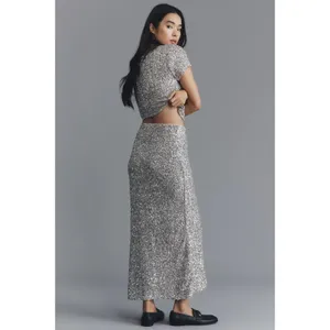Anthropologie Tilda Sequin Maxi Slip Skirt XL thumbnail 2
