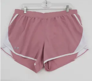 Under Armour HeatGear Fly By Running Shorts Pink White Mesh Womens XL Loose Fit thumbnail 1
