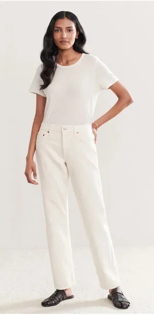 Re/Done Easy Straight Crop Jean Vintage White thumbnail 1