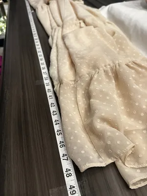 One Loved Babe Boutique June Tiered Ruffle Midi Dress in Cream Size XXL thumbnail 9