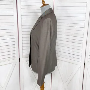 Ann Taylor Wool Blend‎ Blazer Jacket Taupe Brown Size 6 thumbnail 2