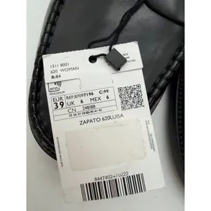 MNG Mango Luisa 100% Black Leather Preppy Penny Loafers Minimalist EU 39 US 8.5 thumbnail 5