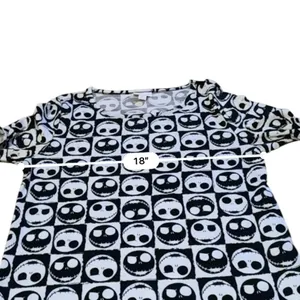 LuLaRoe Gigi Top Women Medium Black White Jack Skellington Nightmare Before Xmas thumbnail 5