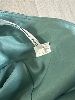 Monvelli Elegant Halter Satin Floor Mermaid Prom Gown Sage Green Size 4 NWT thumbnail 10