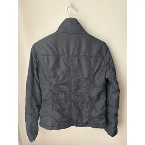 Zara Woman Black Lightweight Moto Puffer Jacket Large thumbnail 5