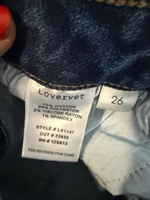 Lovervet dark wash high rise step hem jeans size 26 thumbnail 5