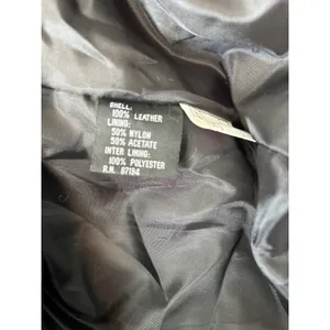 NYDA Black Leather Double Breasted Long‎ Trench Coat Women's Size L Goth Office thumbnail 7
