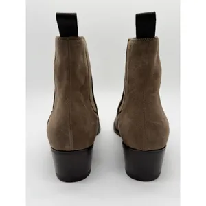 New Ann Mashburn Ankle Boots Womens 37 Taupe Suede Italian Chelsea Ankle Boot thumbnail 6
