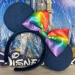 Disney parks rainbow denim pride Minnie move ears thumbnail 1