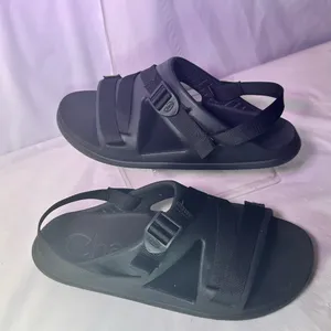 Chaco Black Dual-Strap Slide with Buckle thumbnail 2